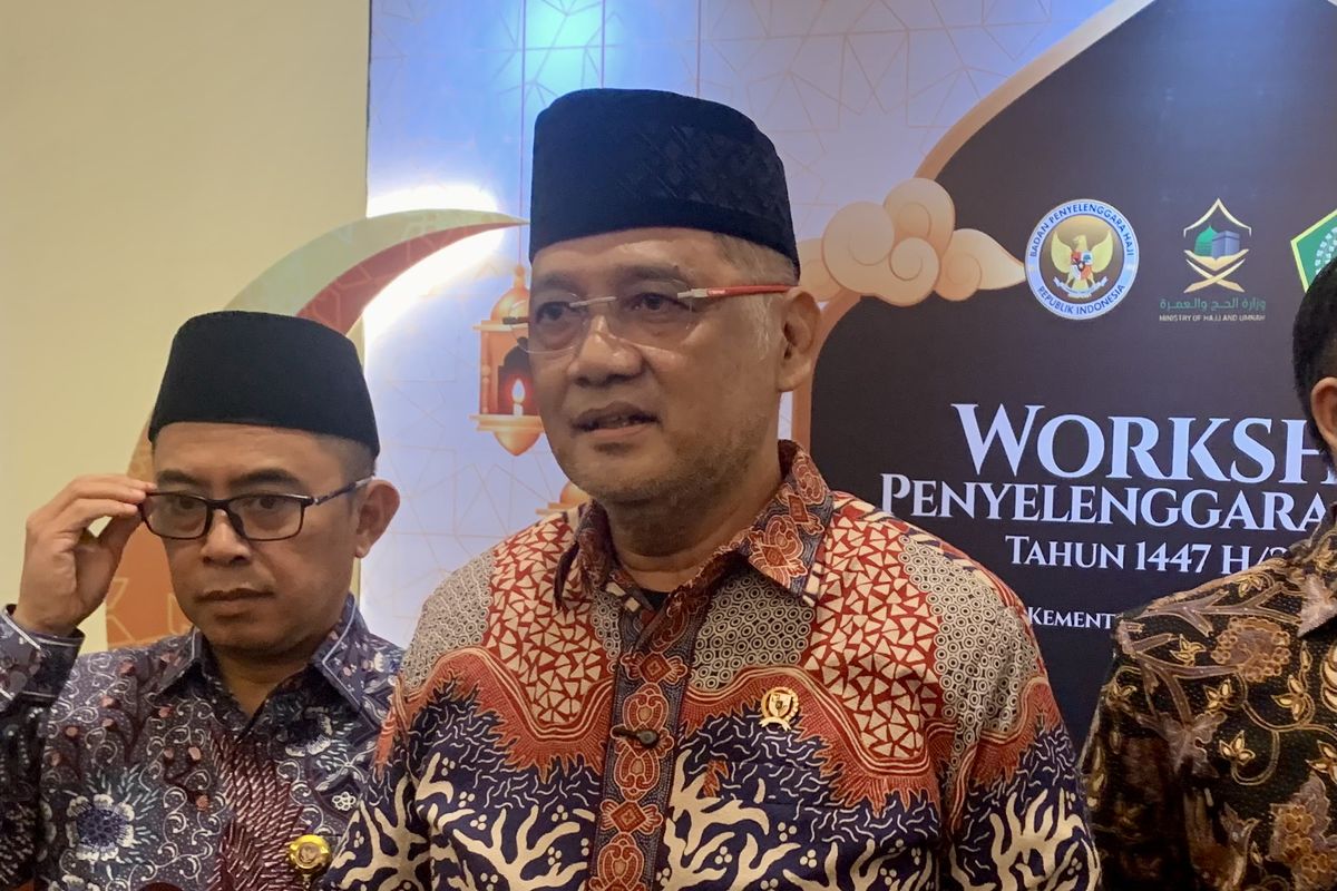 Kepala Badan Penyelenggara Haji (BP Haji) Mochamad Irfan Yusuf atau Gus Irfan di agenda Workshop Penyelenggaraan Haji Tahun 1447 Hijriah atau 2026 Masehi di Hotel Borobudur, Jakarta Pusat, Selasa (5/8/2025).