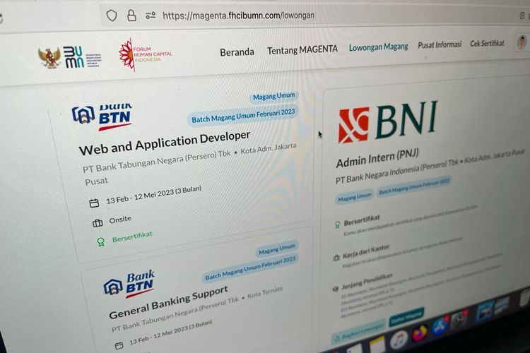 Website magenta.fhcibumn.com yang sudah bisa diakses buat pendaftaran magang Magenta BUMN 2023.