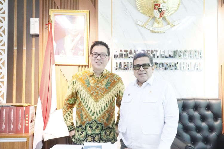 Kepala BPJPH Ahmad Haikal Hasan dalam kegiatan Halal Bihalal Keluarga Besar Asperindo di Jakarta, Kamis (9/4/2026).