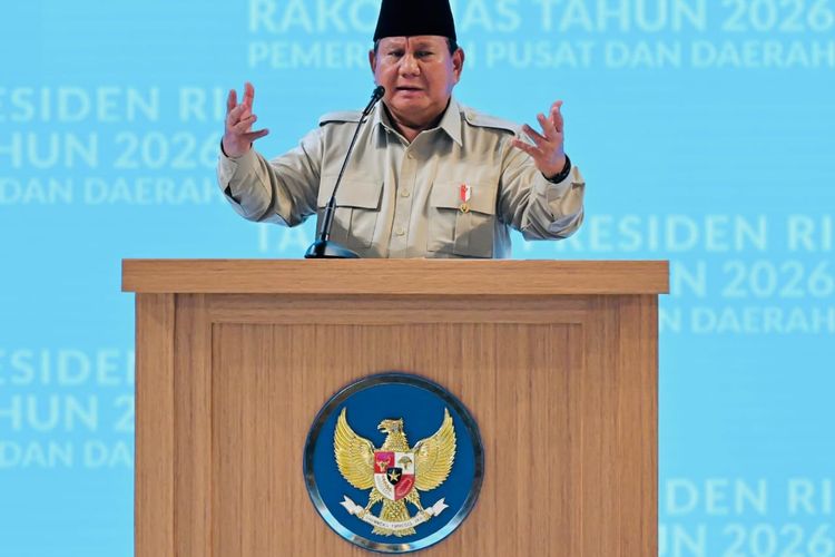 Presiden Prabowo Subianto dalam Rapat Koordinasi Nasional (Rakornas) Pemerintah Pusat dan Daerah Tahun 2026 di Sentul International Convention Center (SICC), Bogor, Senin (2/2/2026).
