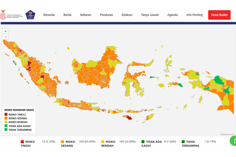 Daftar zona merah hingga hijau corona update per 16 Mei 2021.