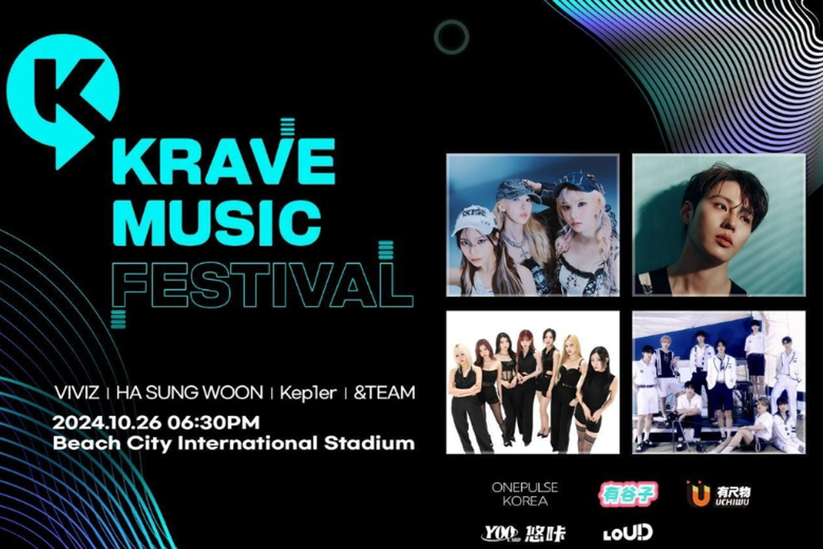 Flyer Krave Music Festival 2024 yang akan digelar di Beach City International Stadium, Jakarta, Sabtu (26/10/2024). 