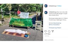 Antisipasi Corona, Viral Unggahan Pocong dan Keranda Mayat Jadi Penjaga Portal Jalan Dusun di Kediri