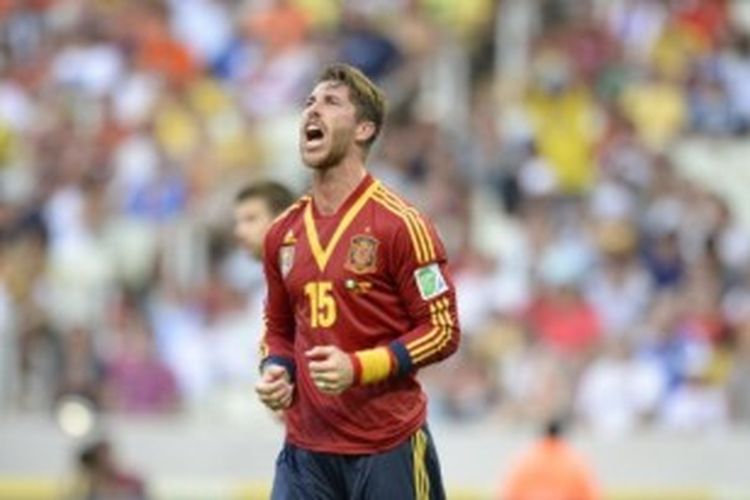 Bek tim nasional Spanyol, Sergio Ramos.