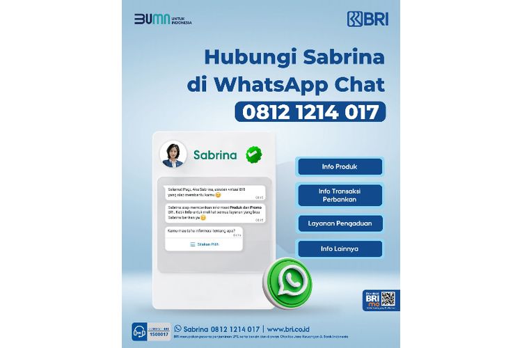 Layanan chatbot besutan BRI, Sabrina