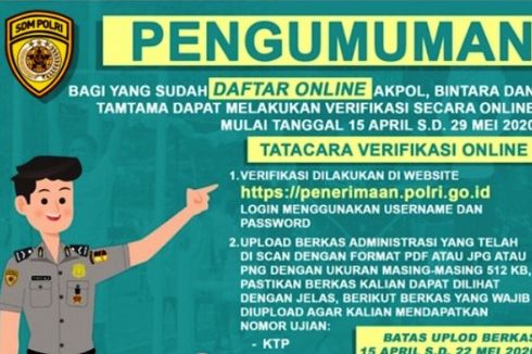 Ini Tata Cara Verifikasi Online Penerimaan Polri bagi Lulusan SMA