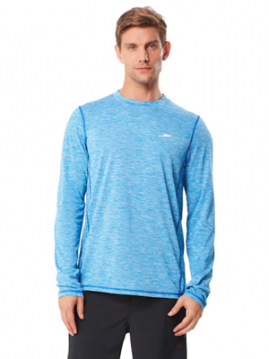 This clean-cut, long-sleeve swim top protects you both in and out of the water. Space Dye Long Sleeve Swim Top 44 USD at Speedo.com