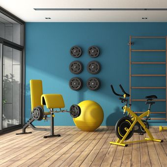 Ilustrasi ruang gym di rumah.