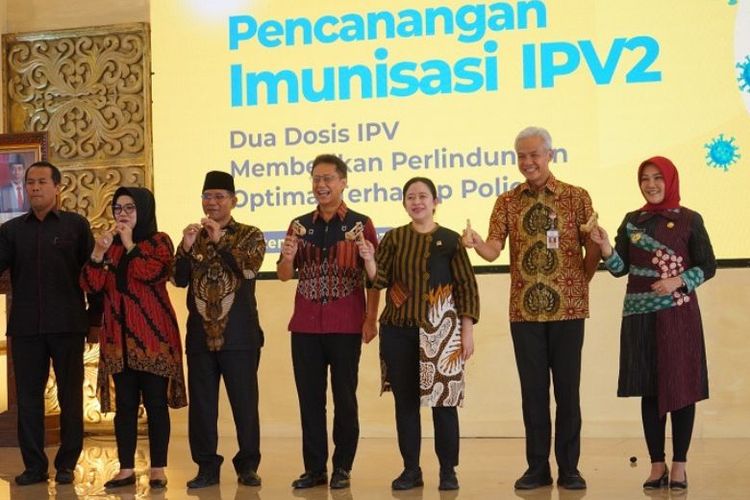 Kementerian Kesehatan mencanangkan gerakan imunisasi inactivated polio vaccine (IPV2) di Grha Bung Karno (GBK), Kabupaten Klaten, Jawa Tengah (Jateng), Rabu (21/6/2023). 