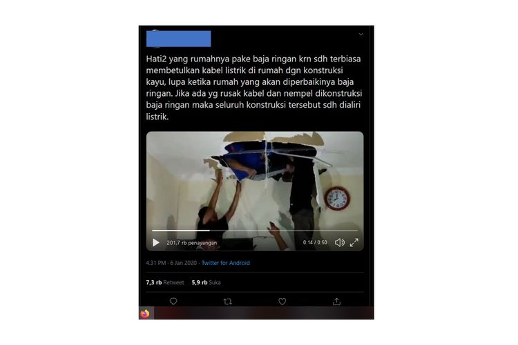 Seorang pria meninggal dunia setelah membetulkan kabel di rumah yang terbuat dari kerangka baja ringan