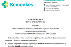 Link Pengumuman Hasil Seleksi Administrasi CPNS Kemenkes 2024, Masa Sanggah sampai 27 September