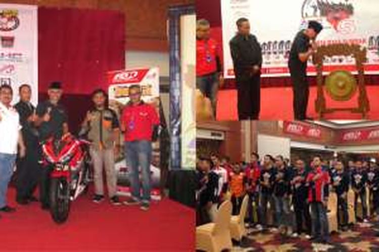 Pembukaan acara Jambore Nasional Honda CBR 2016, yang dilakukan oleh Wali Kota Padang.