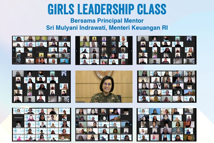 Program dampingan Plan Indonesia, Girls Leadership Class (GLC) menghadirkan Menkeu Sri Mulyani sebagai mentor (20/12/2020).