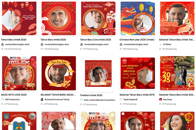 50 Daftar Link Twibbon Imlek 2025 dan Cara Buat Sendiri di Canva 