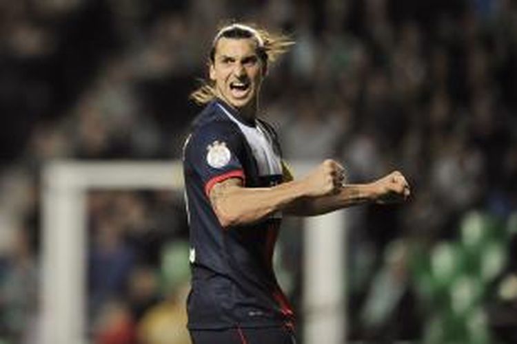 Penyerang Paris Saint-Germain Zlatan Ibrahimovic.