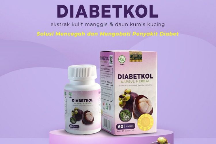 Diabet-Kol merupakan kapsul herbal berbahan ekstrak kulit buah manggis dan daun kumis kucing. 
