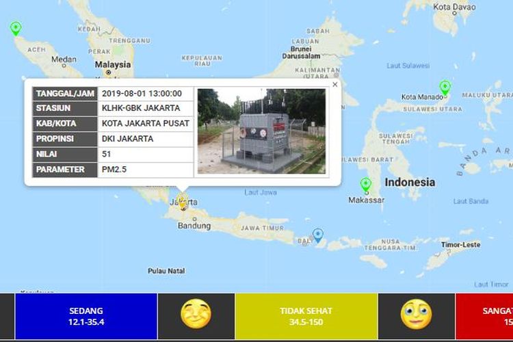 Data KLHK tentang kondisi udara Jakarta 