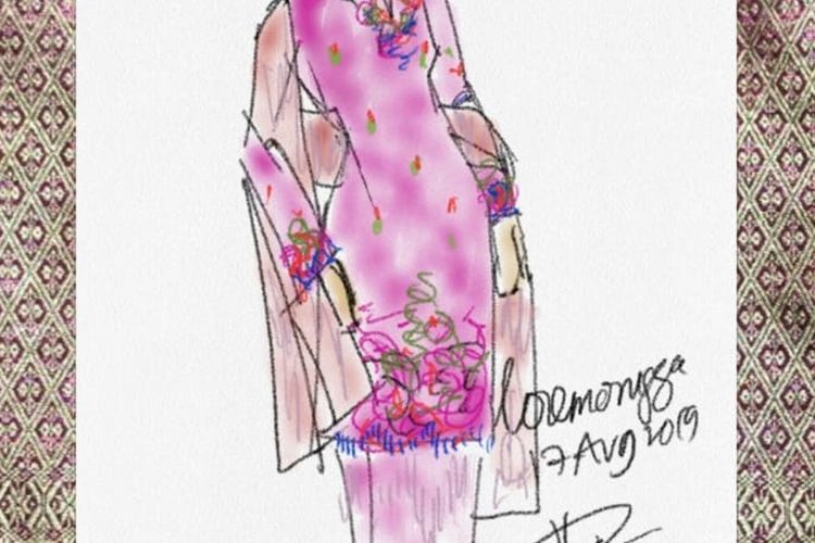 Desain baju kurung untuk Loemongga Haoemasan karya Didiet Maulana