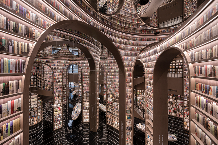 Toko buku Dujiangyan Zhongshuge di China yang dikatakan mirip seperti bangunan dalam film Harry Potter.
