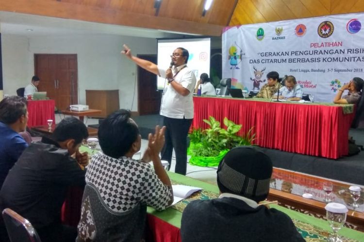 Workshop Pengurangan Risiko Bencana Berbasis Komunitas Masyarakat di Bandung, Jawa Barat, Rabu (5/9/18)