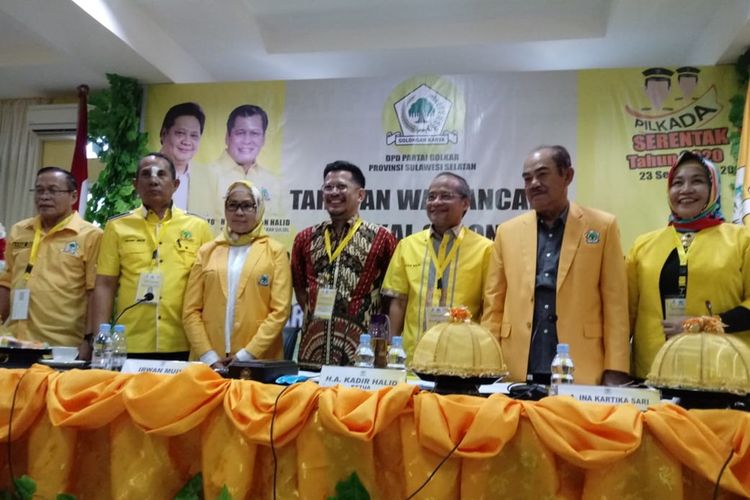 Irman Yasin Limpo mendaftar dan mengikuti penjaringan di kantor DPD Golkar untuk bakal calon Wali Kota Makassar.
