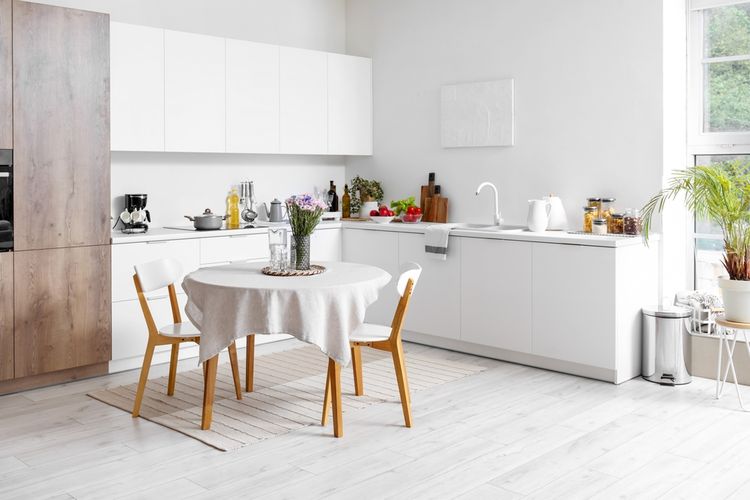 Ilustrasi dapur minimalis yang bersih dan rapi
