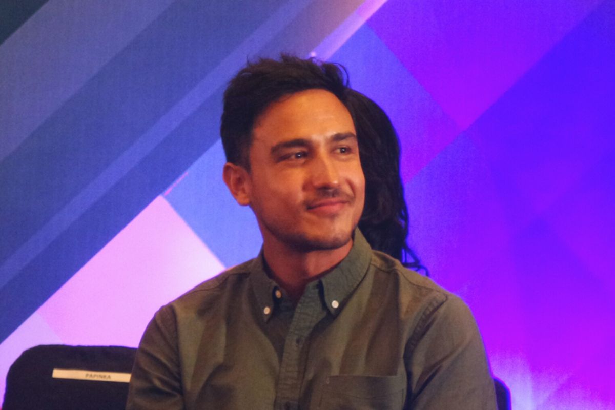 Artis peran Hamish Daud dalam jumpa pers Kilau Raya MNCTV 26 di MNC Tower, Kebon Jeruk, Jakarta Barat, Selasa (10/10/2017).