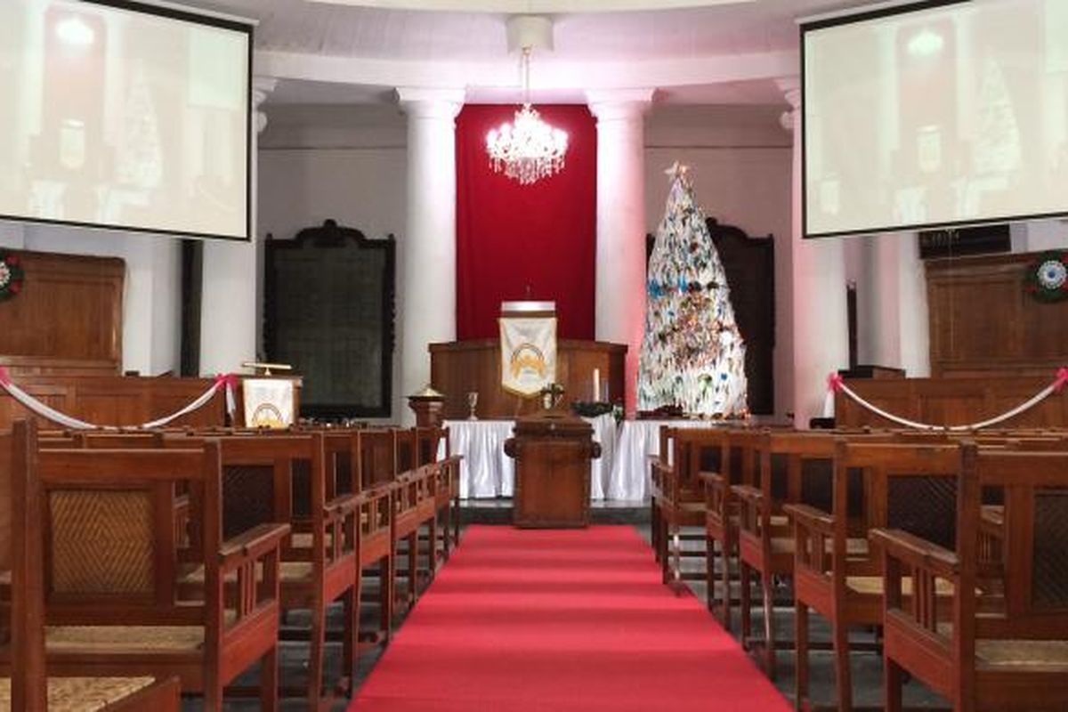 Persiapan Natal di GPIB Immanuel, Jakarta Pusat, Sabtu (24/12/2016).