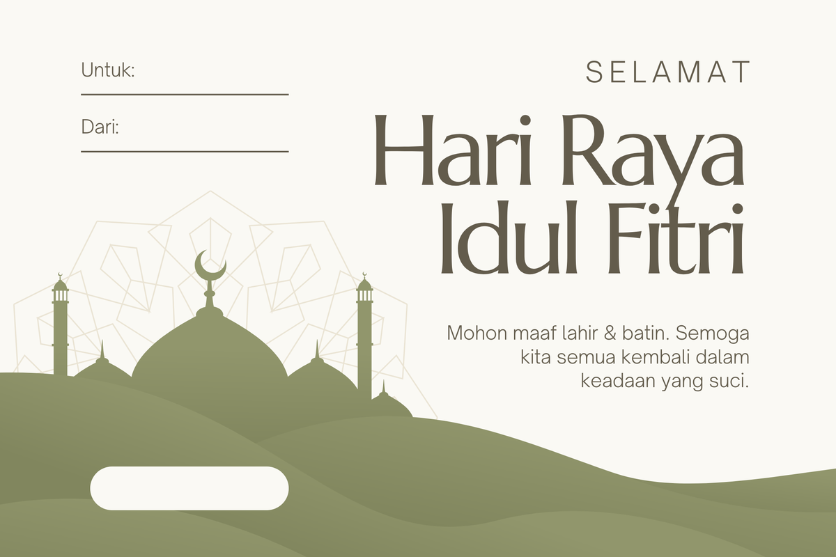 Ilustrasi cara buat kartu ucapan Hari Raya Idul Fitri