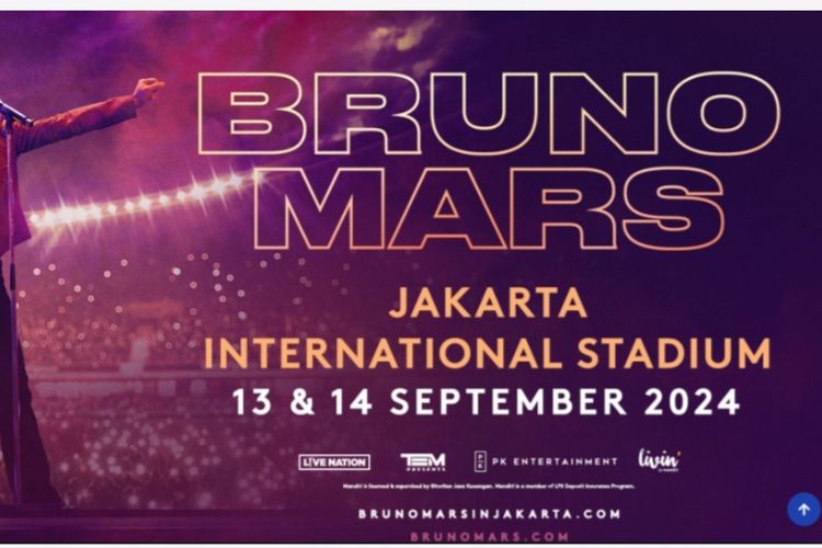 Cara beli tiket presale konser Bruno Mars di Jakarta.