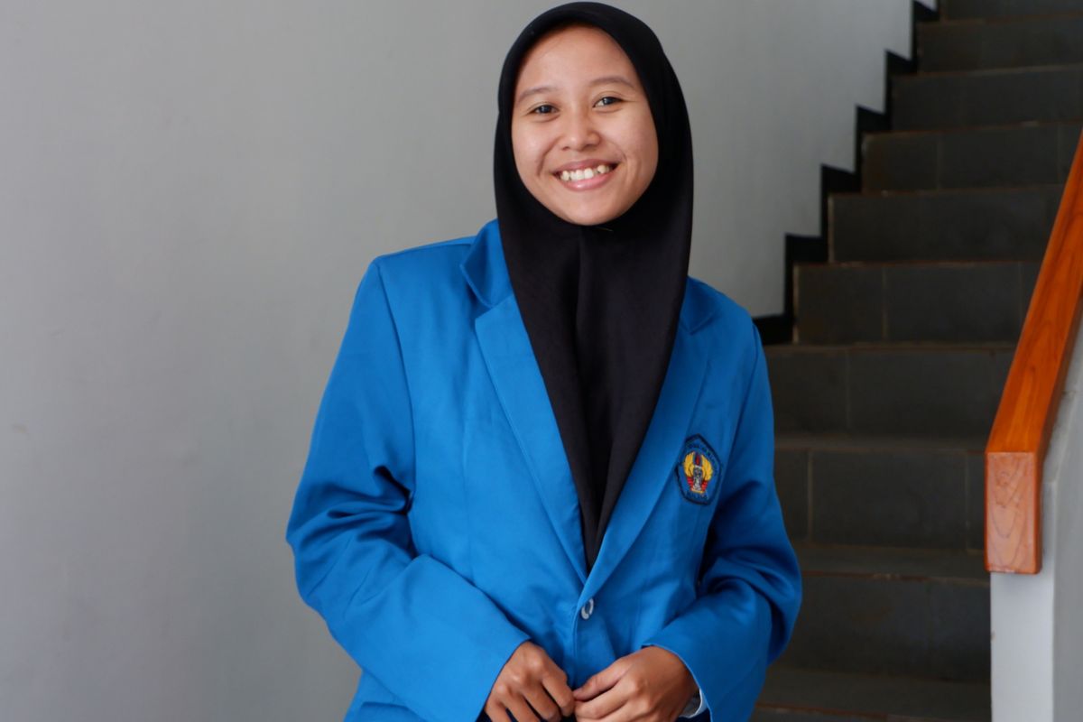 Fitria Rekno Sari, seorang mahasiswi Teknik Kimia Institut Teknologi Nasional (ITN) Malang.