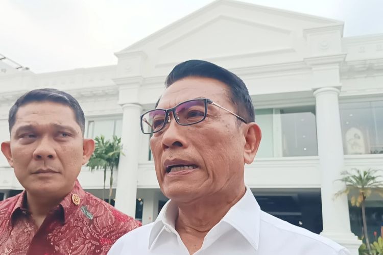 Kepala Kantor Staf Kepresidenan (KSP) Moeldoko di Kompleks Istana Kepresidenan, Jakarta, Jumat (14/7/2023).