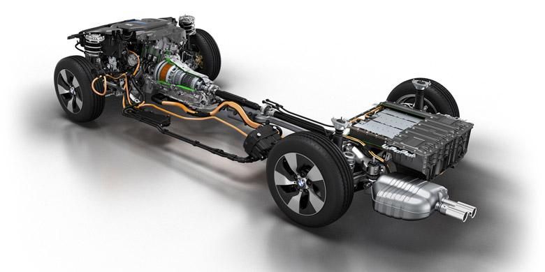Sistem penggerak BMW Seri-3 Hibrida Plug in.