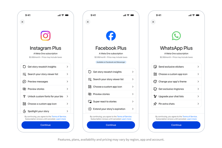 Cara Berlangganan Meta One, Bisa Akses WA Plus, IG Plus, dan FB Plus