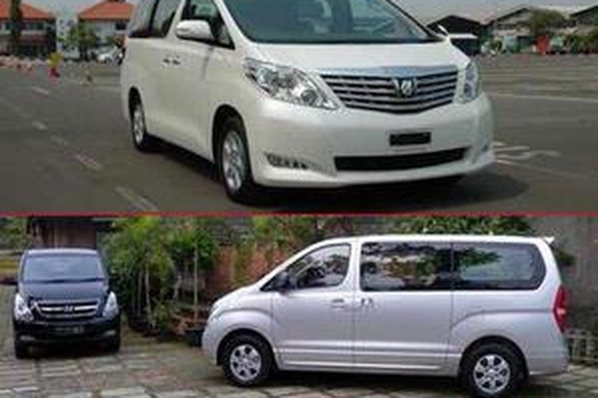 Toyota Alphard (atas) dan Hyundai H1 (bawah)