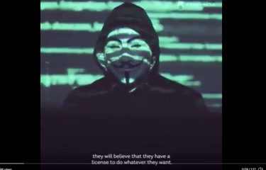 Tampilan pesan Anonymous di Twitter