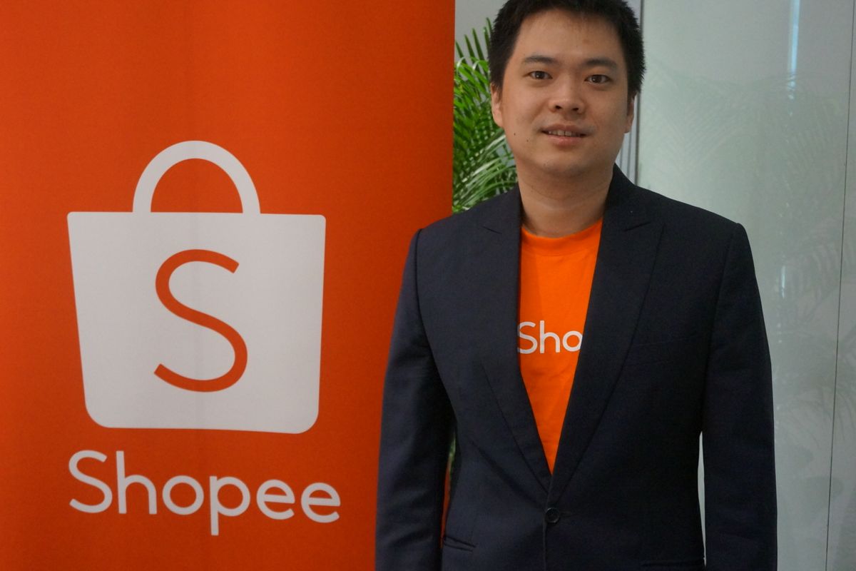 CEO Shopee Chris Feng saat ditemui di Kantor Pusat Regional Shopee di Singapura, Kamis (17/10/2019).