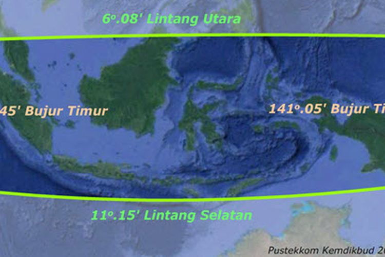 Terletak secara astronomis indonesia Letak Geografis
