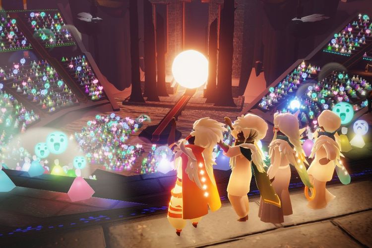 Ilustrasi konser virtual dalam game Sky: Children of the Light. 