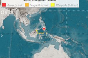 Gempa Bumi Magnitudo 7,7 Guncang Sulut, BMKG Keluarkan Peringatan Dini Tsunami