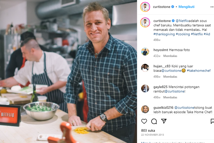 Tangkap layar potret koki Curtis Stone yang akan memasak menu restoran Netflix Bites (Instagram/@curtisstone).