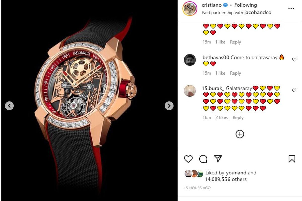 Jam tangan Jacob & Co khusus milik Cristiano Ronaldo
