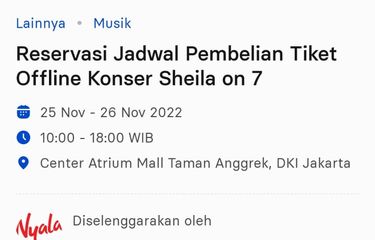 Reservasi tiket konser Sheila on 7 di Jakarta