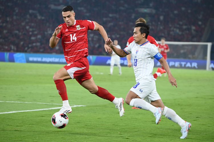 Statistik HT Timnas Indonesia Vs Thailand, Garuda Kuasai 45 Menit Pertama