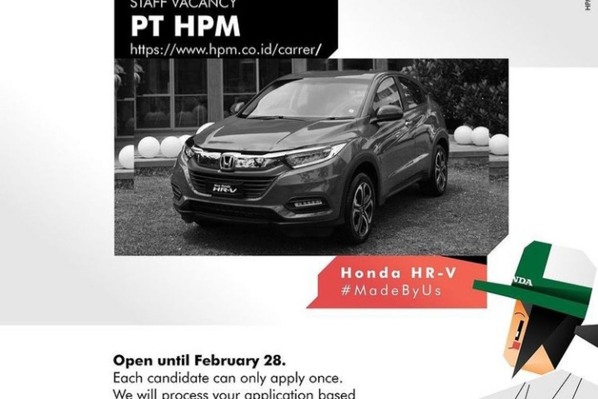 PT Honda Prospect Motor Buka Lowongan Kerja untuk S1, Ini Posisi dan Syaratnya