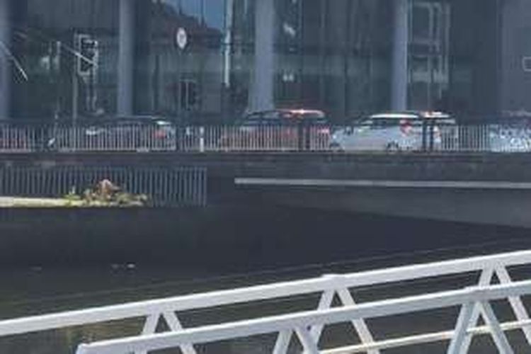 Kawasan Albert Quay di tepi Sungai Lee, kota Cork, Irlandia. 