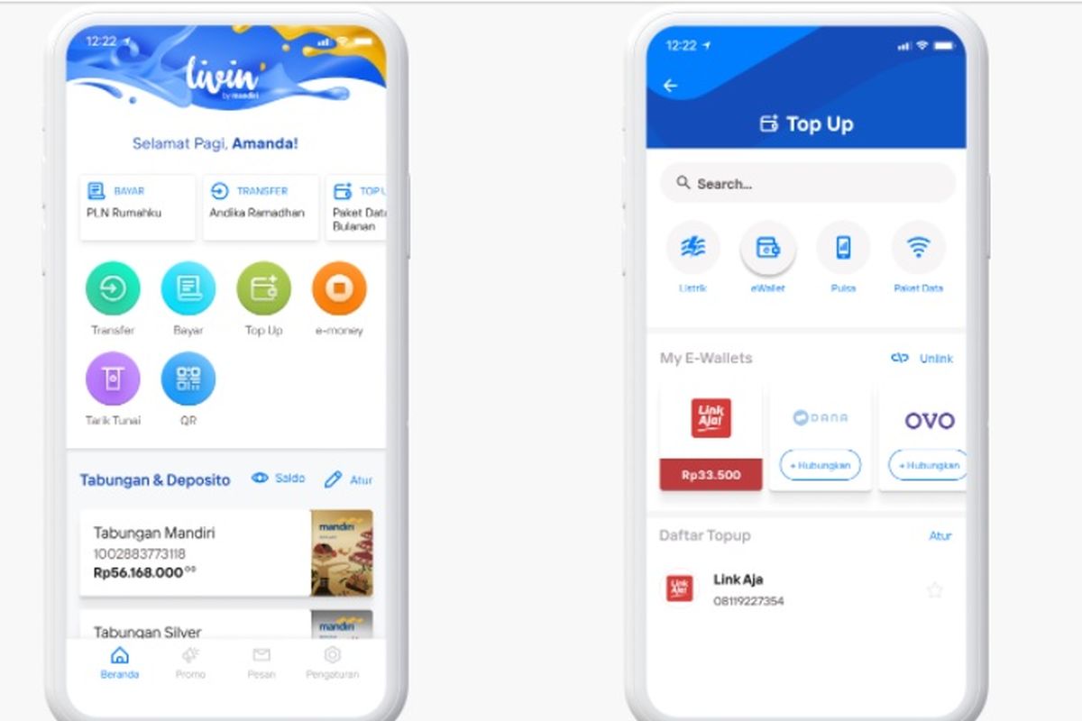 Cara beli token listrik lewat Livin' by Mandiri.