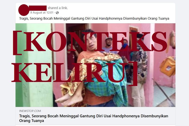 Beredar kabar keliru tentang bocah yang bunuh diri setelah HP disembunyikan orangtuanya