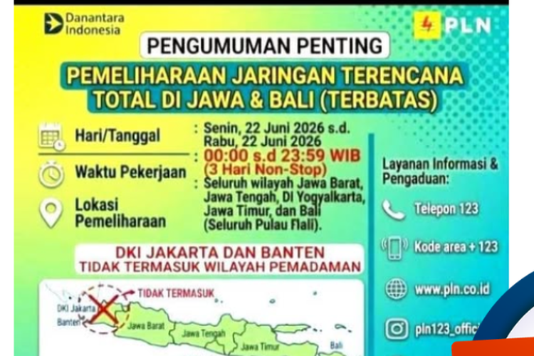 Ramai soal Isu Pemadaman Listrik 3 Hari Non-stop di Jawa-Bali, PLN Beri Klarifikasi