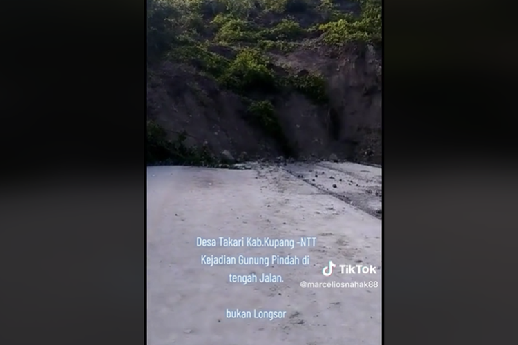 Video gunung di Kupang, NTT disebut bergeser.